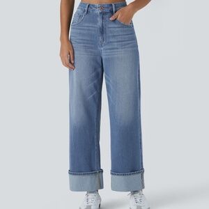 Halara Flex™ High Waist Cuffed Hem Wide Leg Jeans Size XS